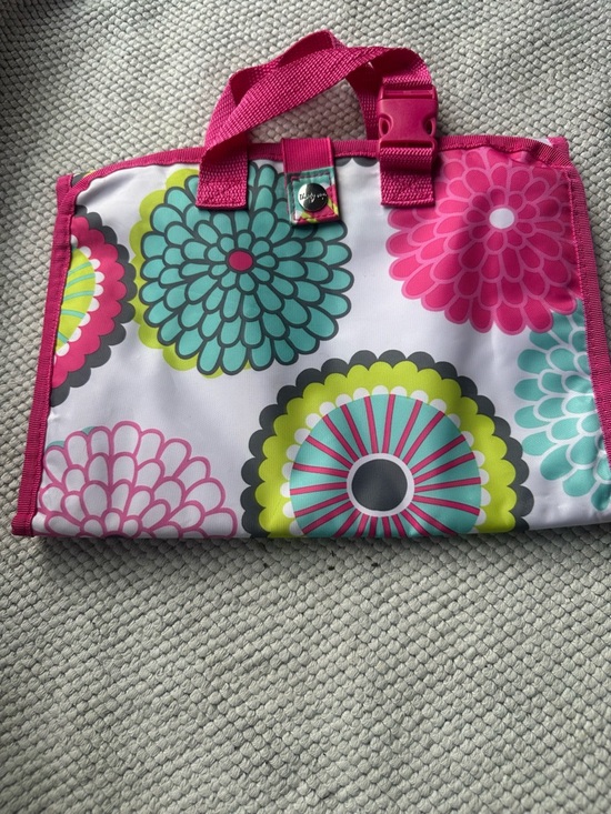 thirty-one Handbags - thirty-one Floral Print Tote with Hot Pink Handles and Teal Accents